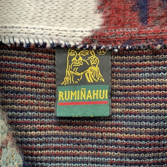 Tejidos Ruminahui Vintage Alpaca Wool Western Cowboy Horse Hooded Sweater Jacket - Picture 9 of 14